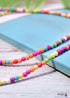 Boho Necklace, Long Blue Hippie Shell